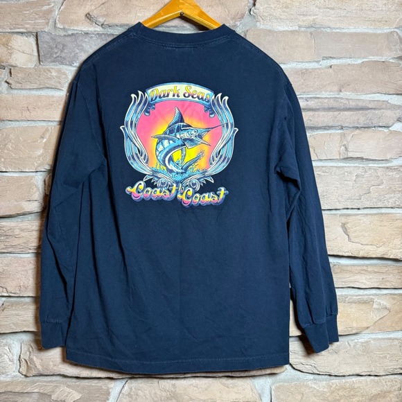 Dark Seas Division Coast To Coast Marlin Graphic Long Sleeve T-Shirt Size Medium - Picture 2 of 7